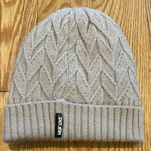 Muk Luks Taupe Cable Knit Beanie
